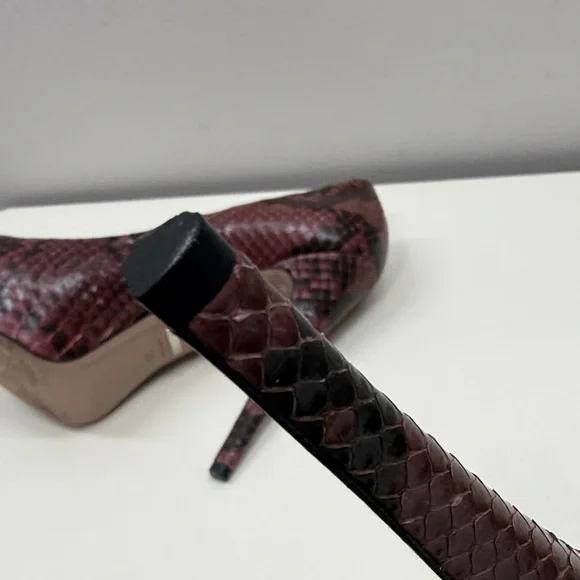 GUCCI PINK BLACK SNAKESKIN OPEN TOE PLATFORM PUMPS SIZE 36 EXCELLENT COND - Picture 10 of 12